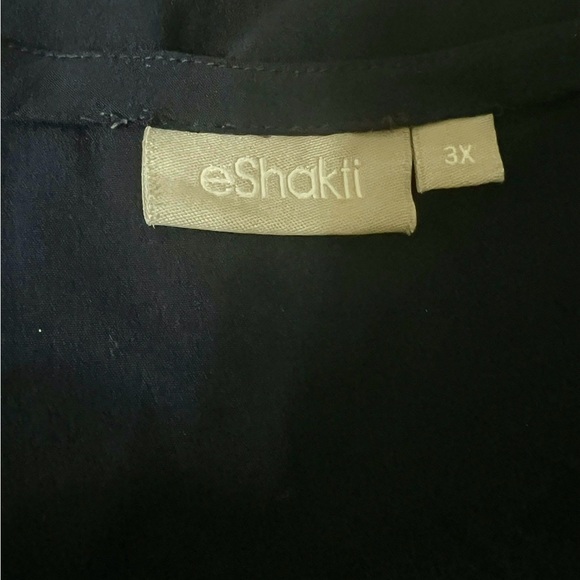 eShakti Blue Midi Tunic Dress with 3/4 Sleeves - Picture 4 of 6